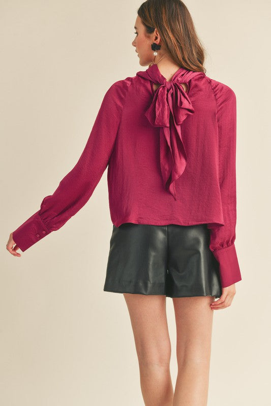High Neck Crossed Blouse
