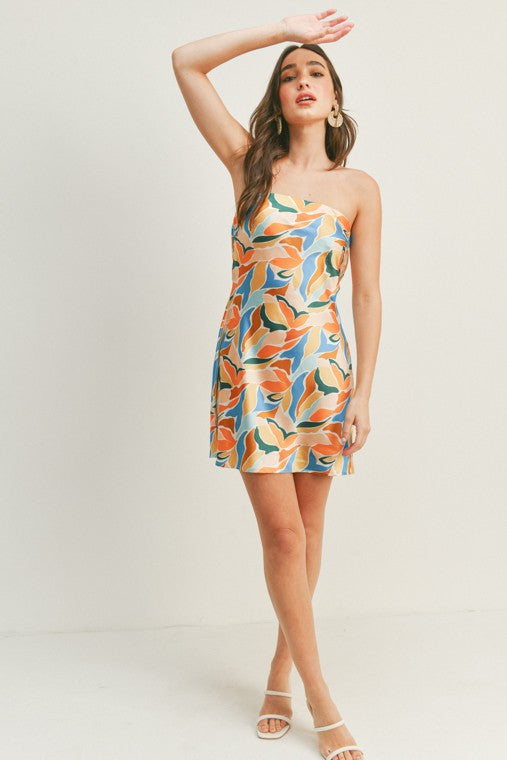 Abstract Tube Mini Dress