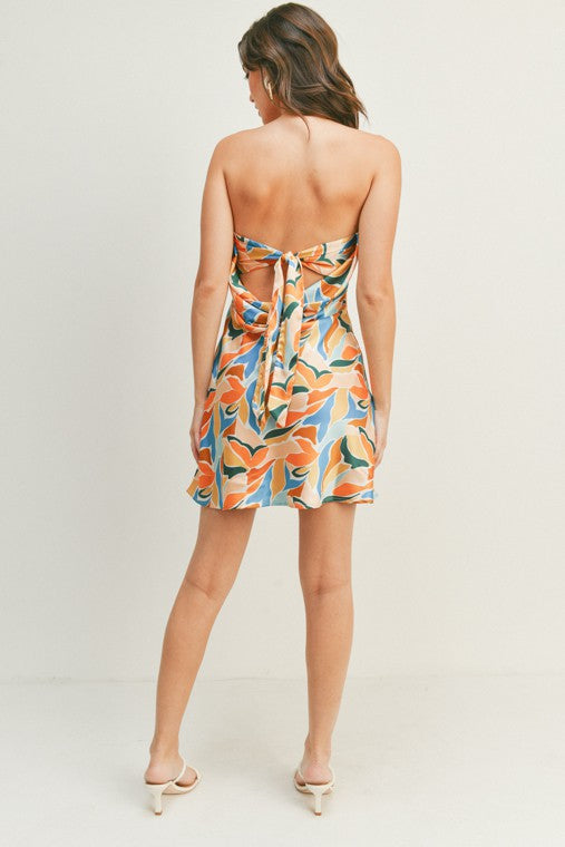 Abstract Tube Mini Dress