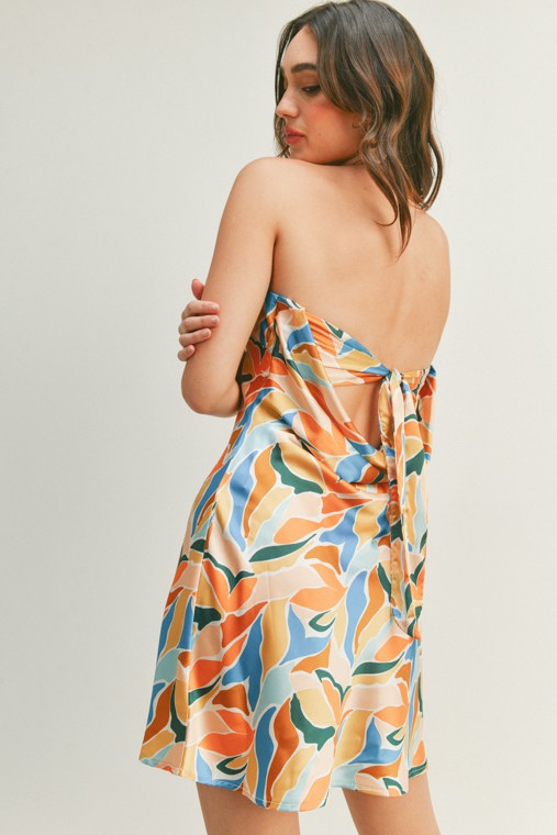 Abstract Tube Mini Dress