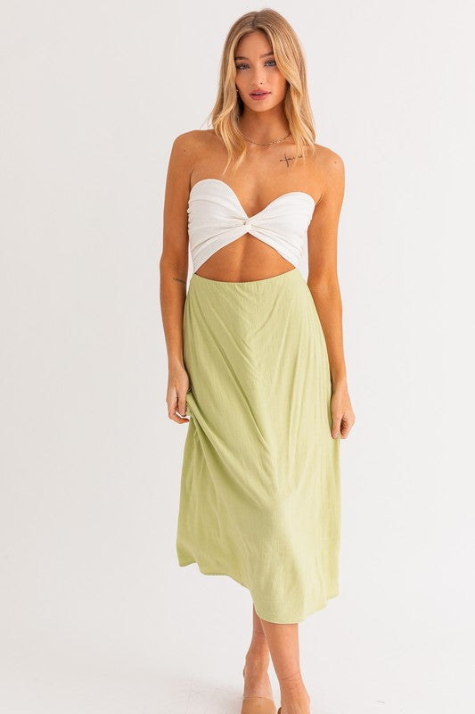 TUBE CONTRAST MIDI DRESS