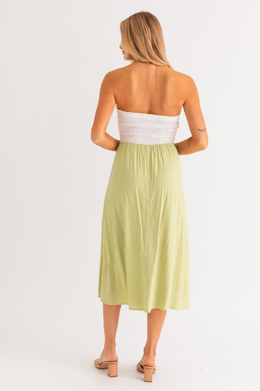 TUBE CONTRAST MIDI DRESS