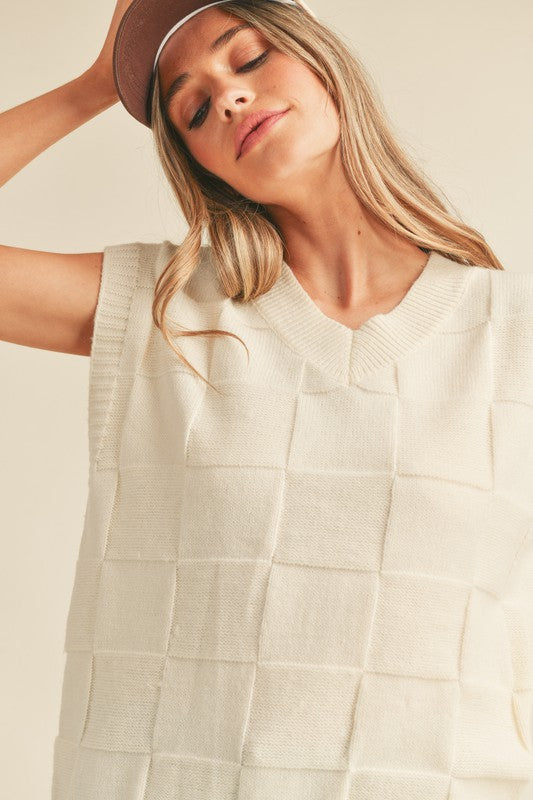 Checkered Sweater Vest