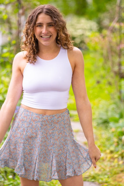 Light Blue Floral Skirt