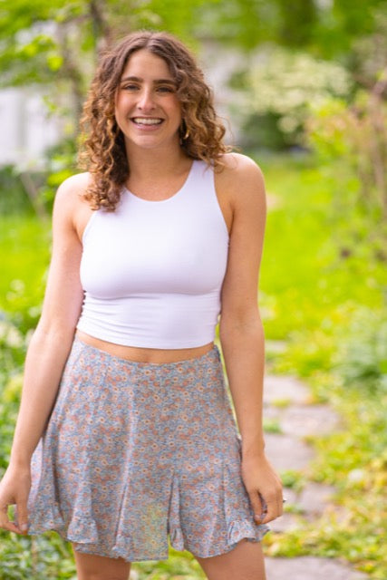 Light Blue Floral Skirt