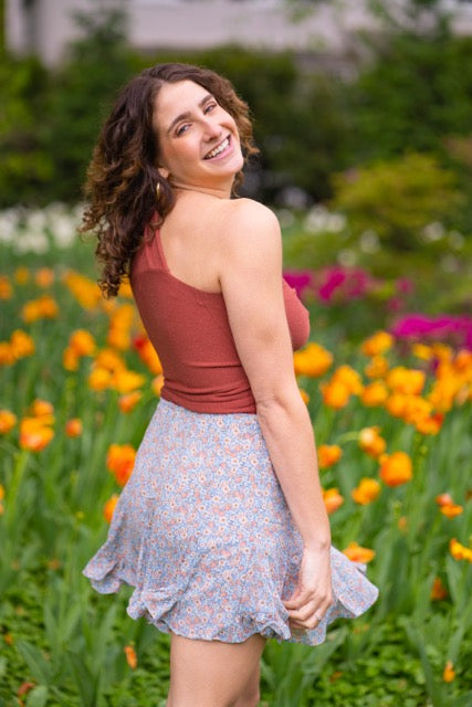 Light Blue Floral Skirt