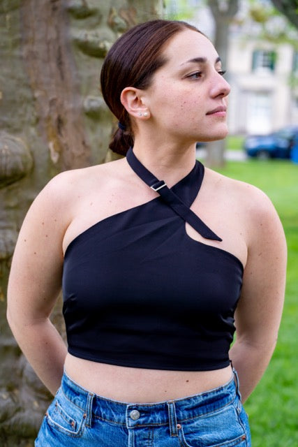 Halter Buckle Crop Top