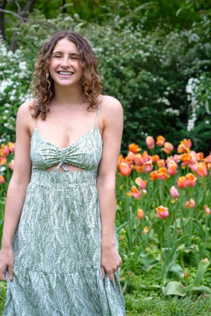 Green Leaf Tiered Maxi Dress