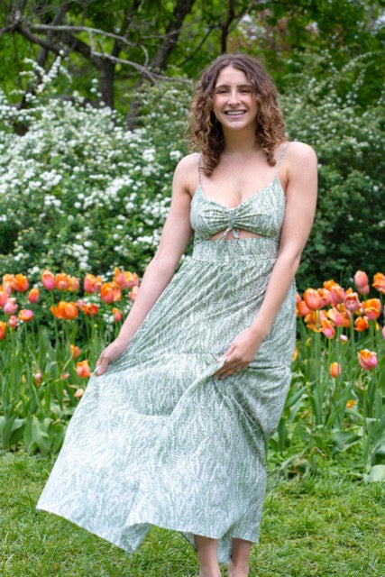 Green Leaf Tiered Maxi Dress