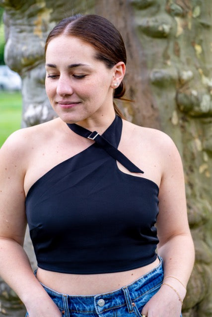 Halter Buckle Crop Top