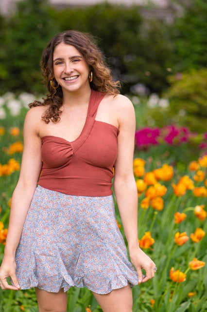 Light Blue Floral Skirt