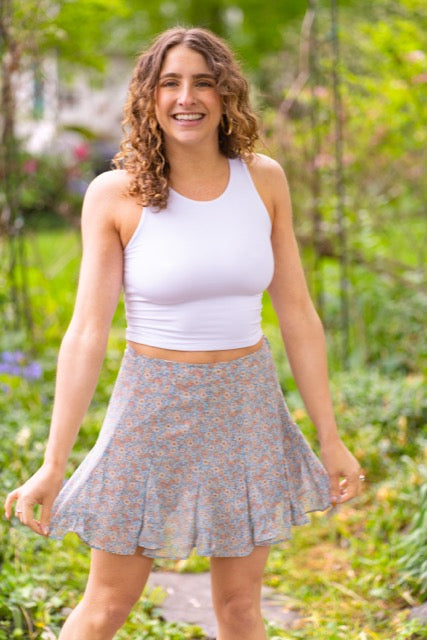 Light Blue Floral Skirt