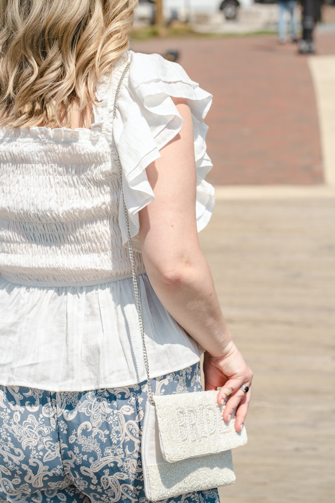White Ruffled Top