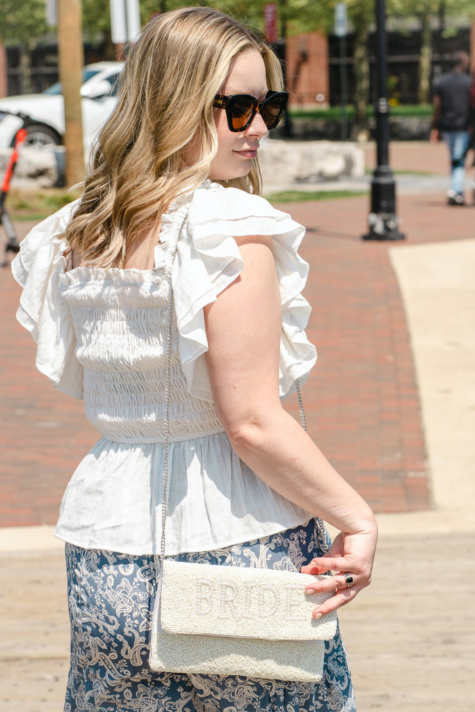 White Ruffled Top