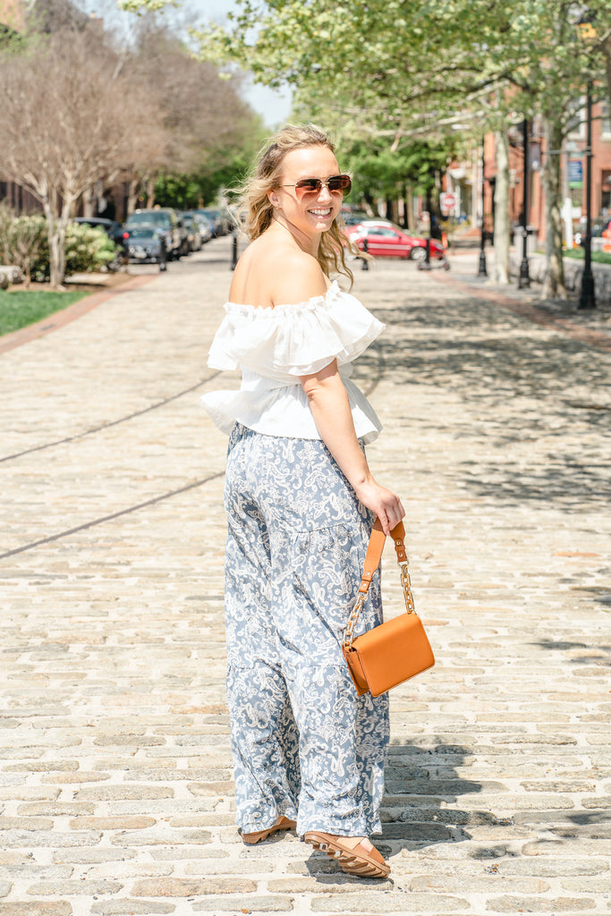 White Ruffled Top