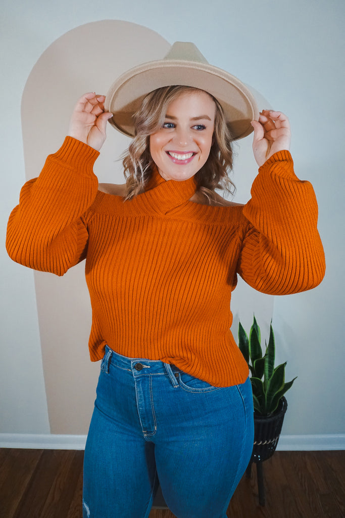 Off-The-Shoulder Cropped Sweater