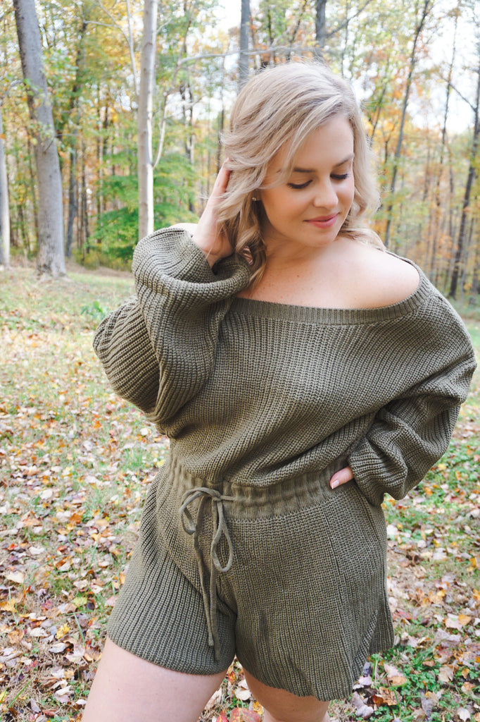 Long-Sleeve Knitted Romper