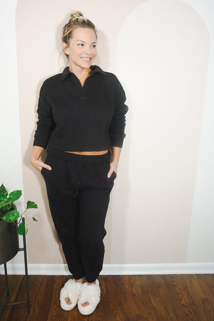 Boxy Collared Crop Sweater