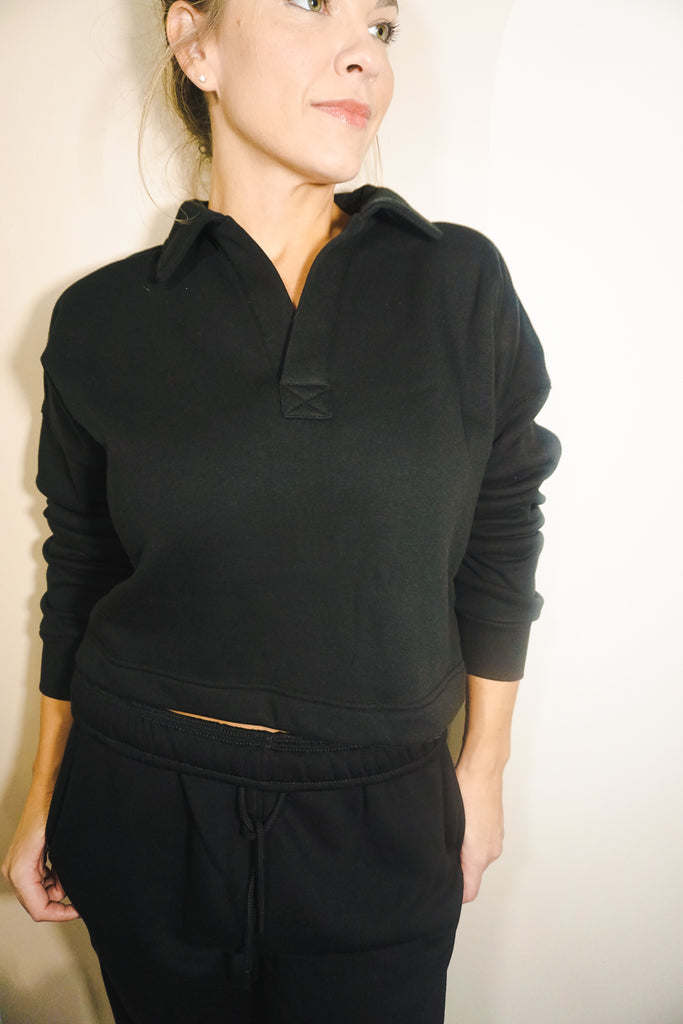 Boxy Collared Crop Sweater