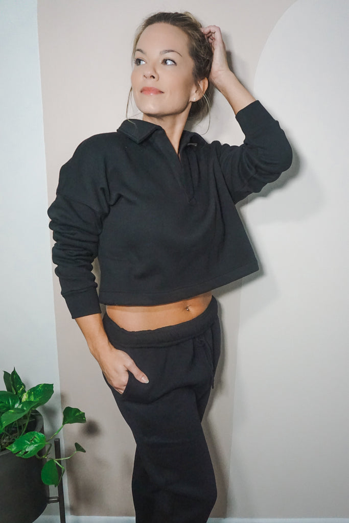 Boxy Collared Crop Sweater