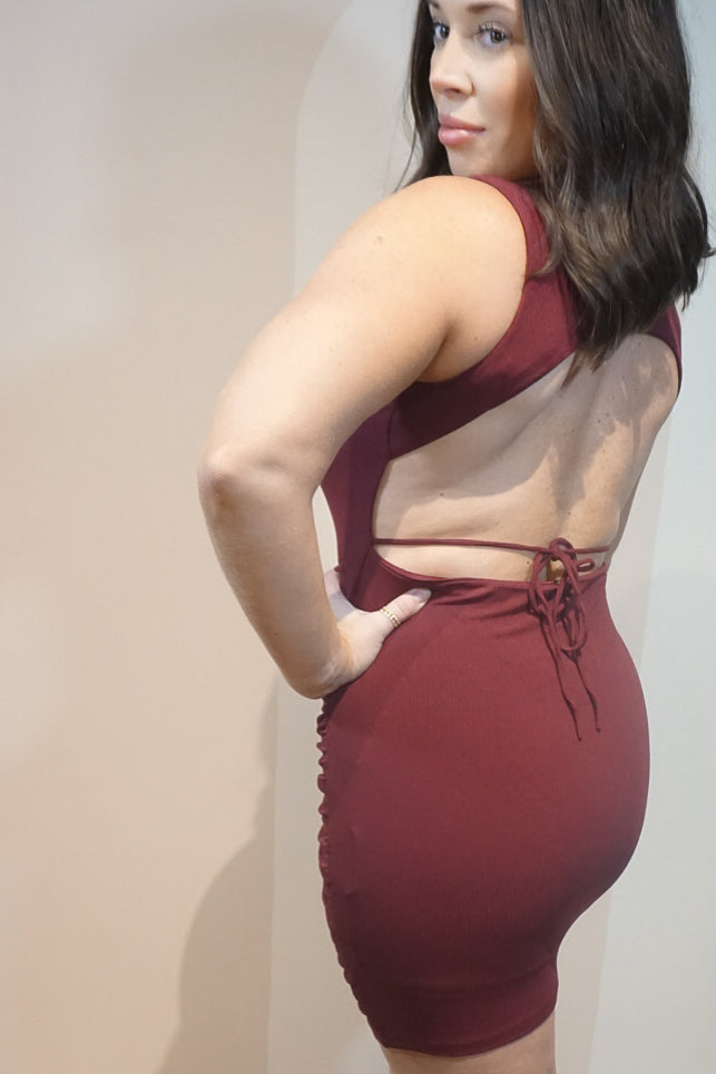 Backless Ribbed Dress