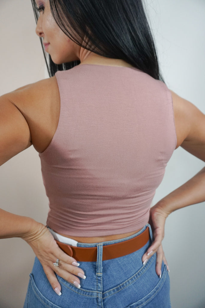 High Neck Cropped Tank