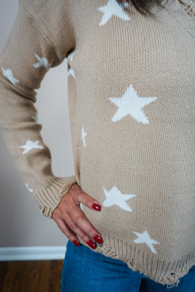V-Neck Star Sweater