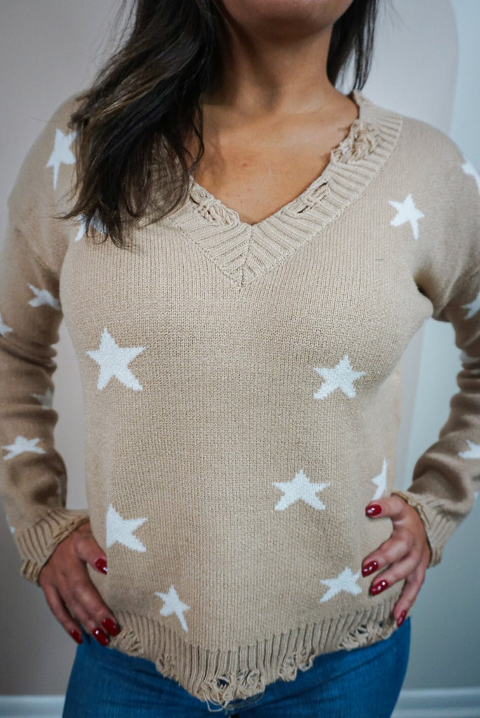V-Neck Star Sweater
