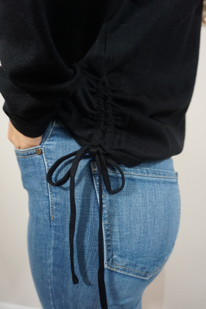 Crew Neck Drawstring Sweater