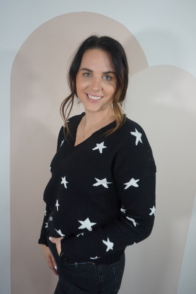 V-Neck Star Sweater