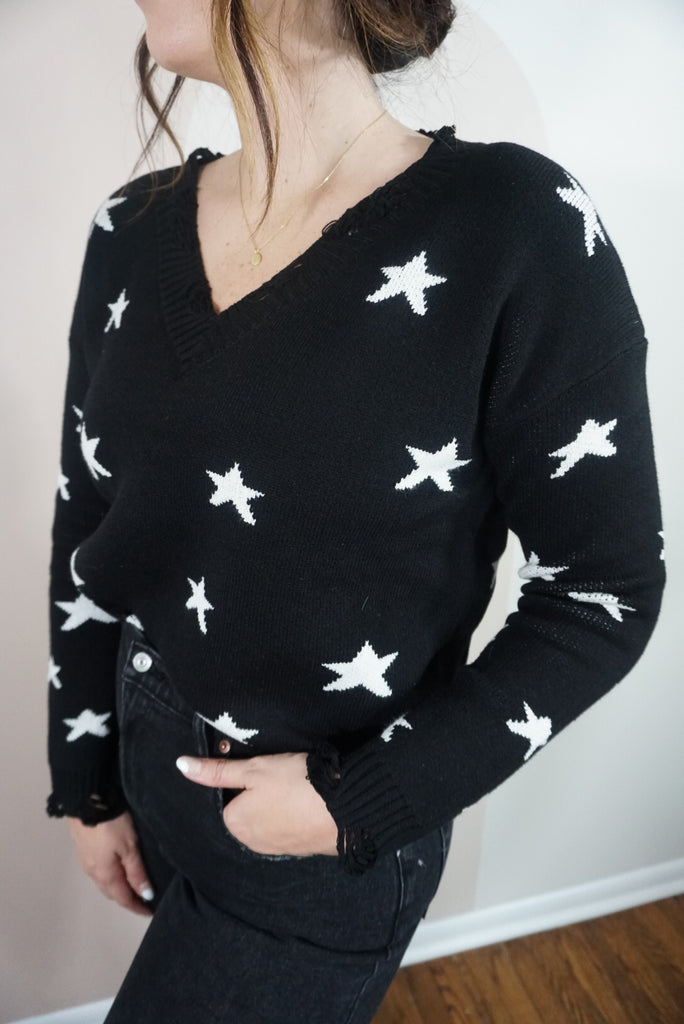 V-Neck Star Sweater