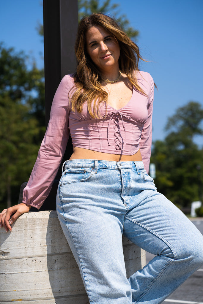 Mauve Corset Stretch Shirt