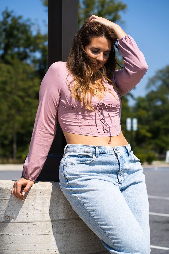 Mauve Corset Stretch Shirt