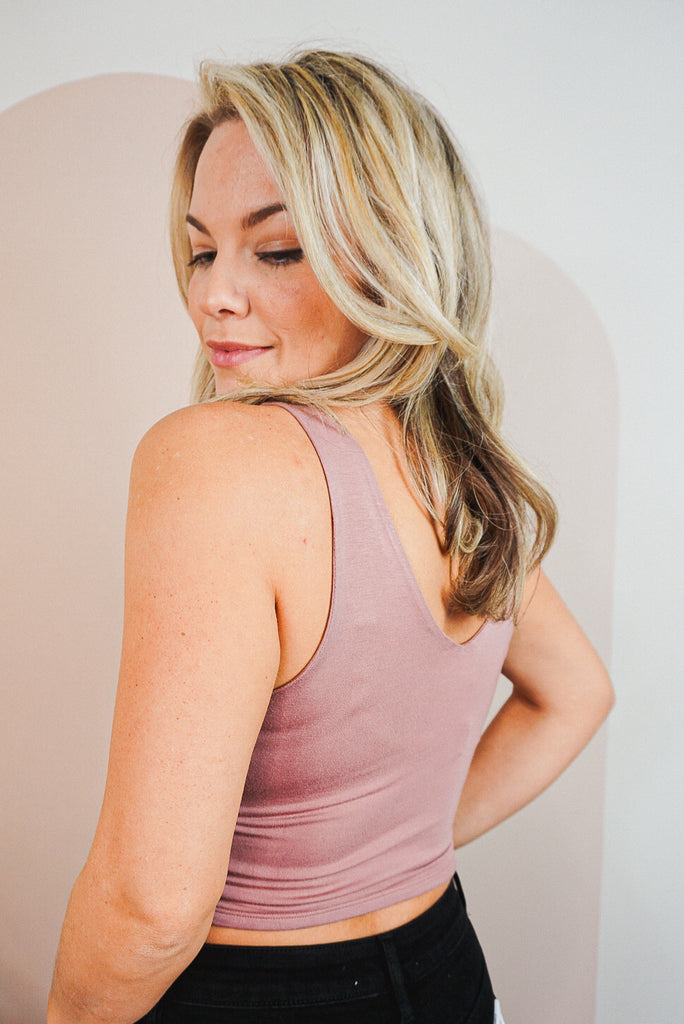 Cropped V-Neck Tank