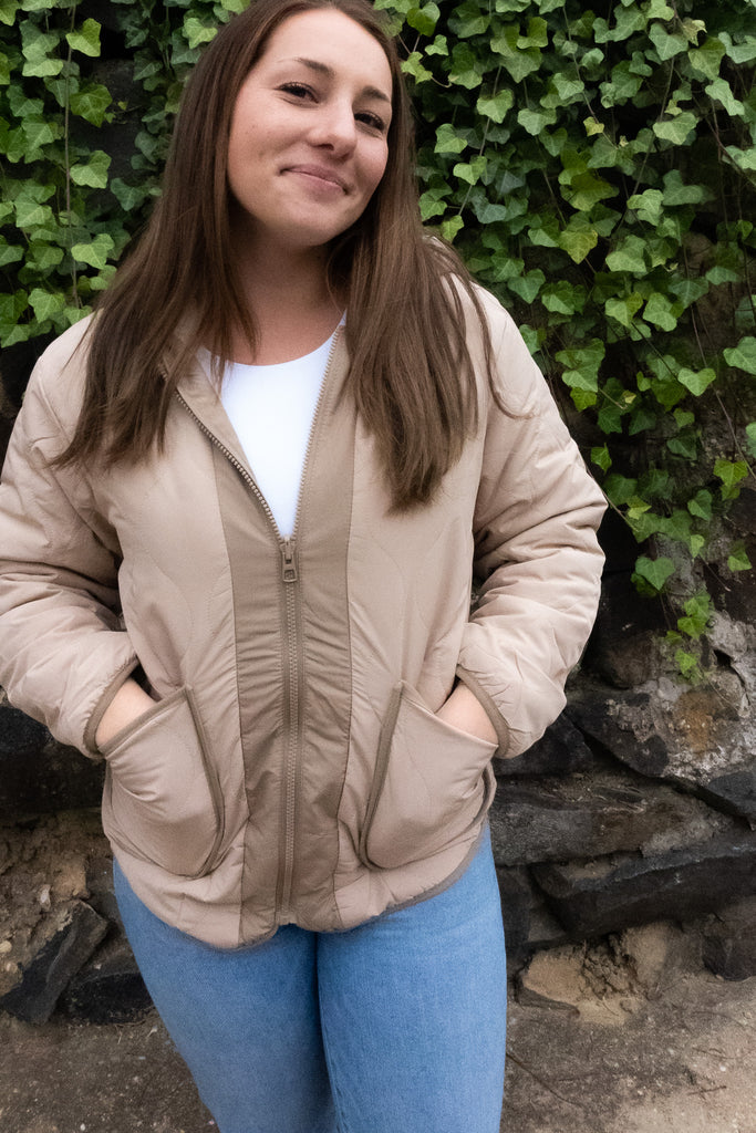 REVERSIBLE Fuzzy Nude Jacket