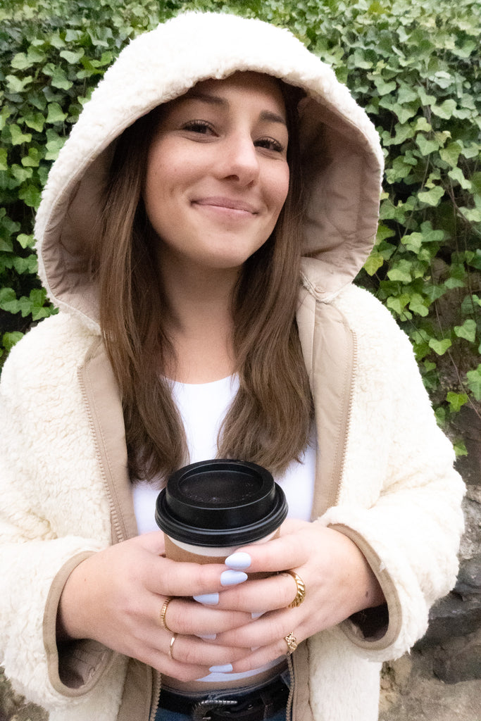 REVERSIBLE Fuzzy Nude Jacket