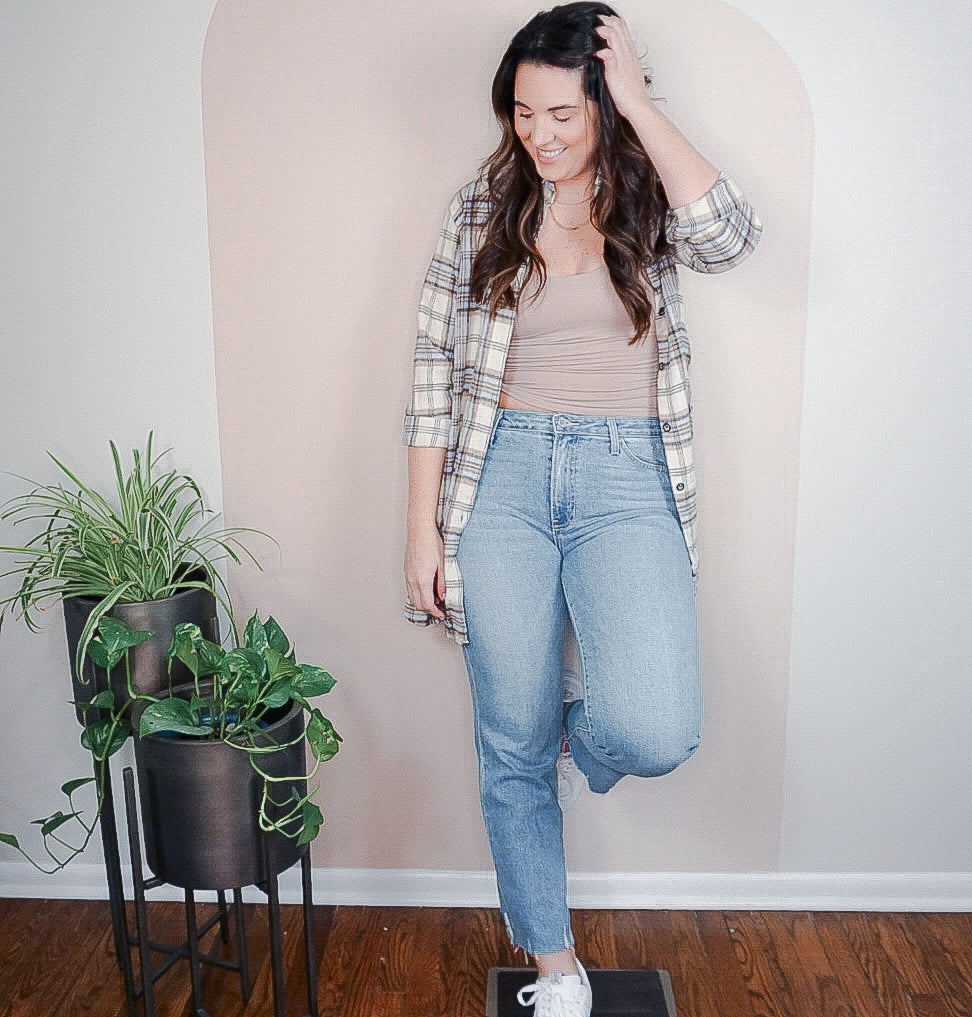 Cream Plaid Shacket