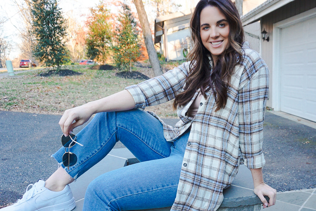 Cream Plaid Shacket