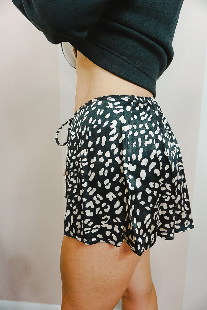 Satin Leopard Printed Lounge Shorts