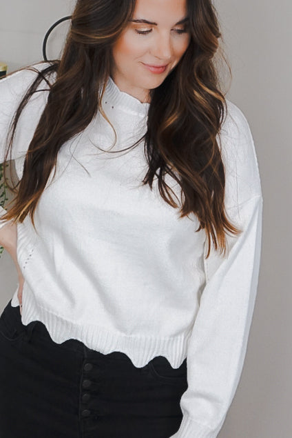 Scalloped Edge Sweater