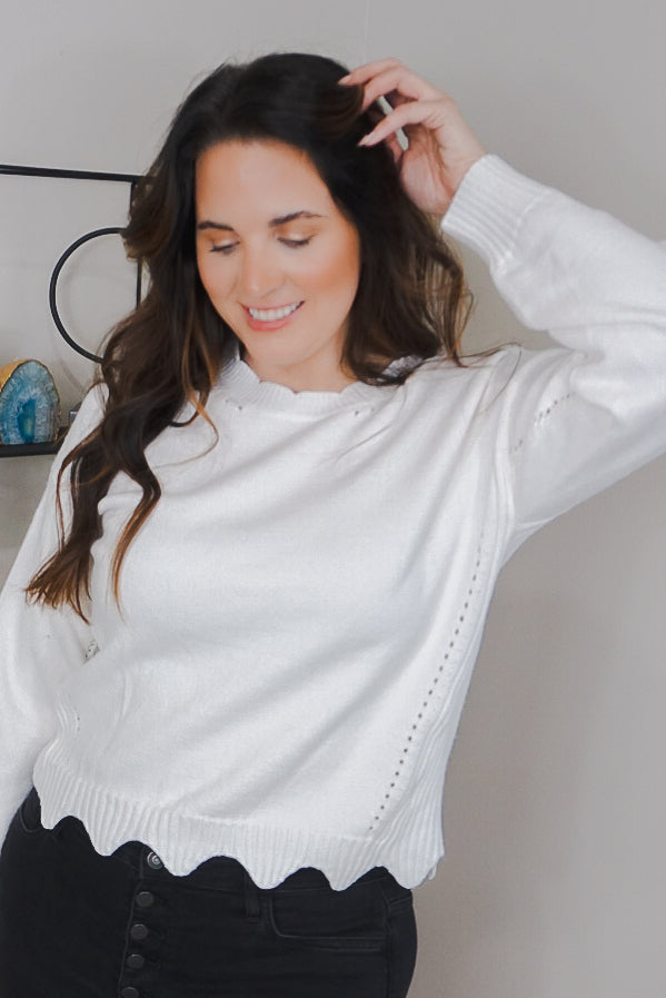 Scalloped Edge Sweater