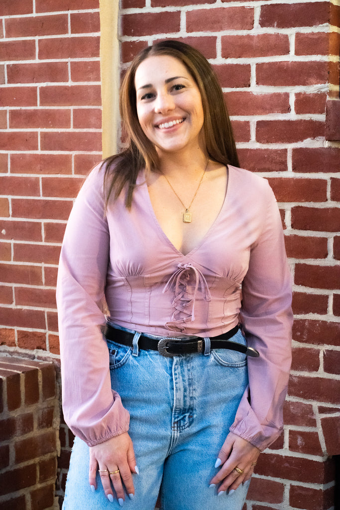 Mauve Corset Stretch Shirt
