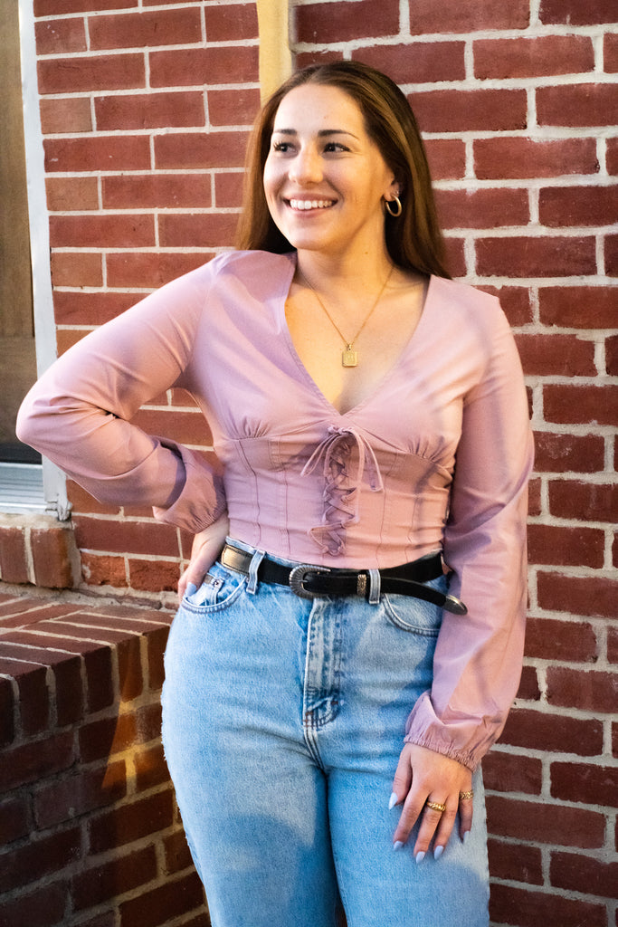 Mauve Corset Stretch Shirt