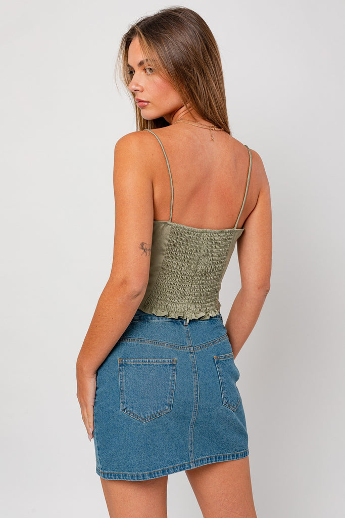 Adjustable Satin Tank Top