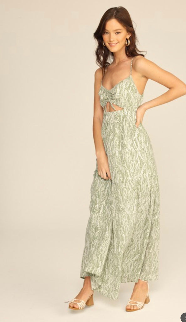 Green Leaf Tiered Maxi Dress