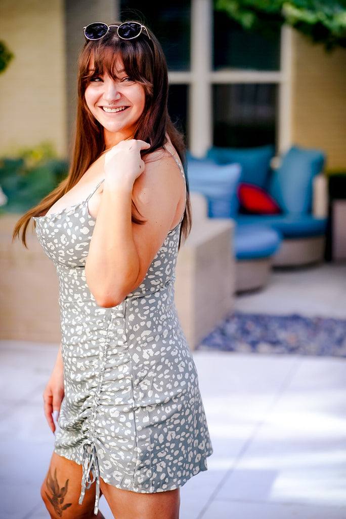 Baby Blue Adjustable Slit Dress