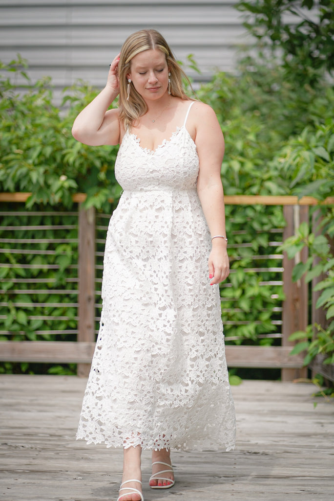 White Lace Floral Maxi