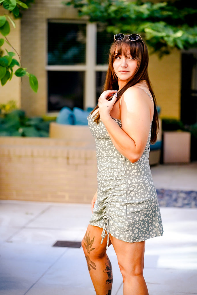 Baby Blue Adjustable Slit Dress