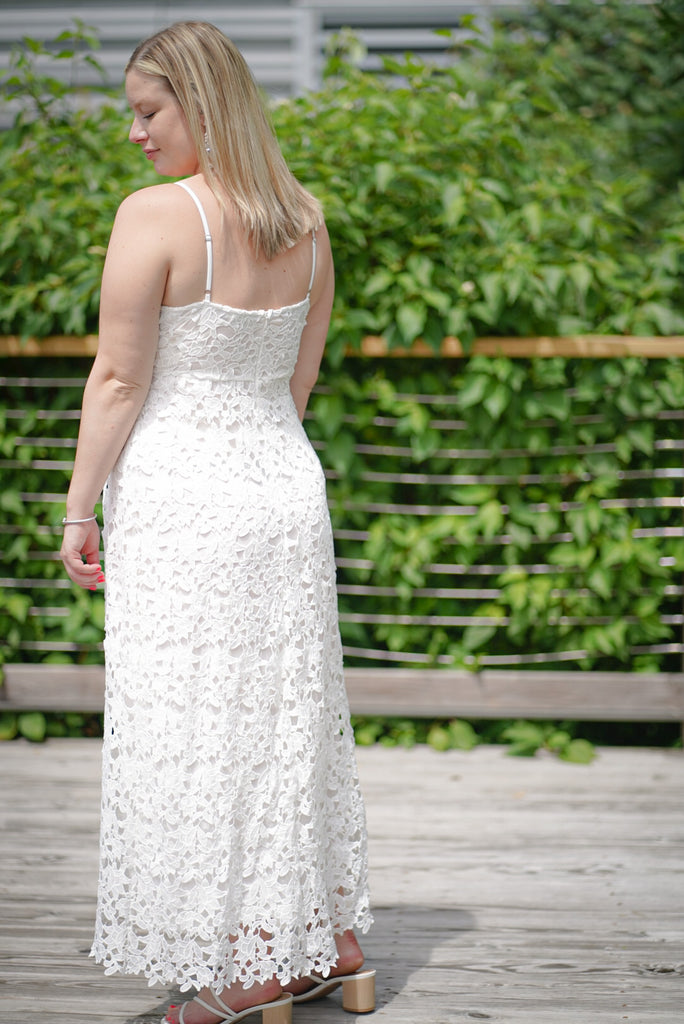 White Lace Floral Maxi