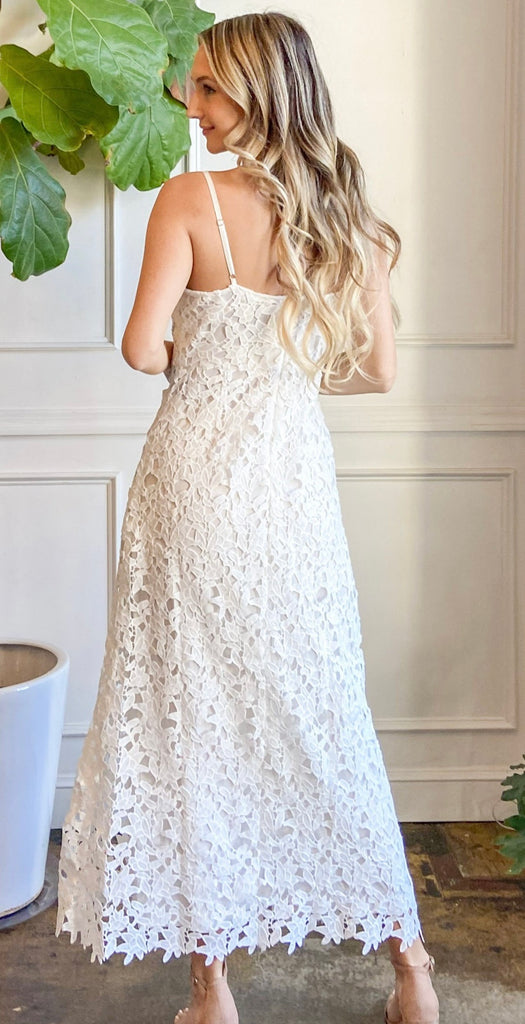 White Lace Floral Maxi